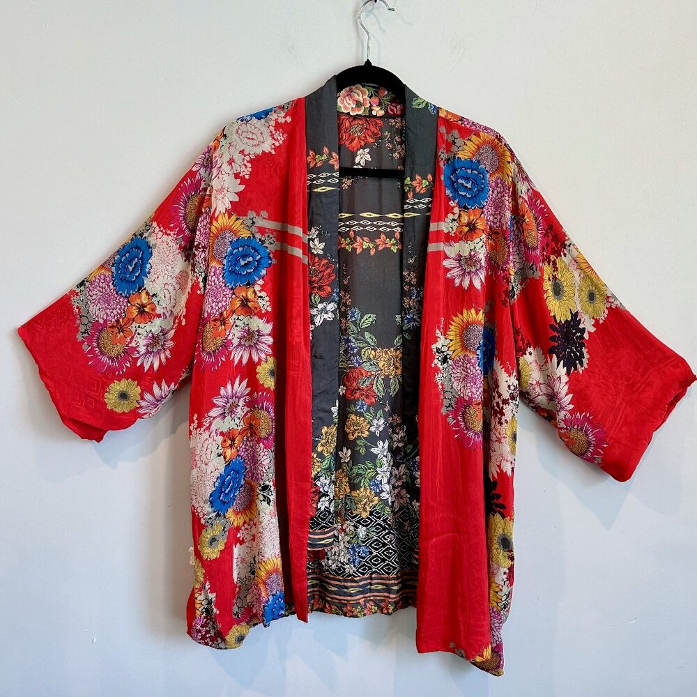 Johnny Was Embroidered Reversible Kimono M